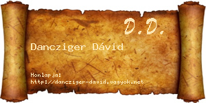 Dancziger Dávid névjegykártya